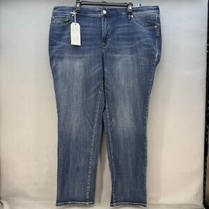 Seven7 Jeans Women's 24 Dark Blue Straight Limited Edition Stretch normcore NWT